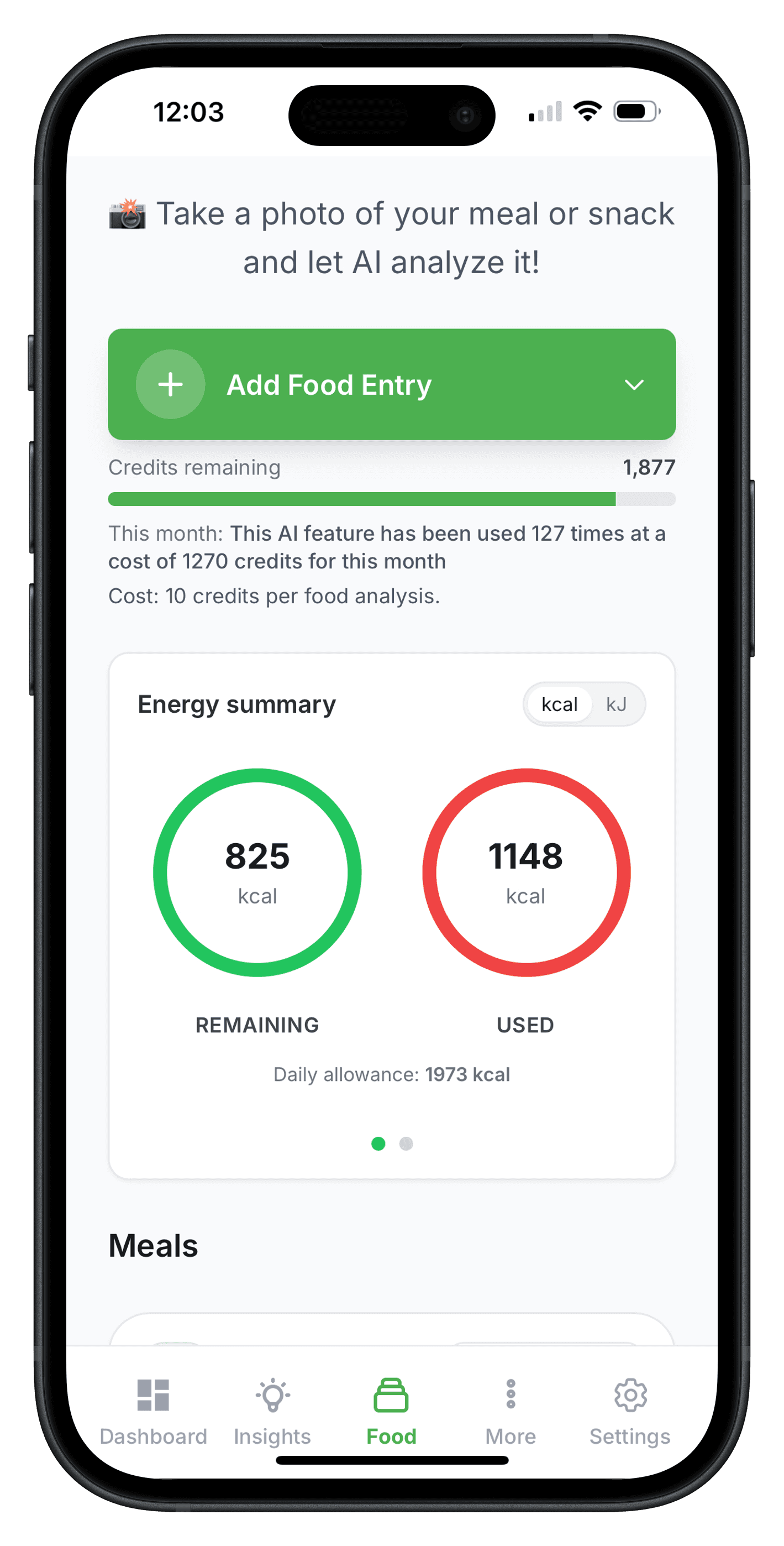 Energy summary circles