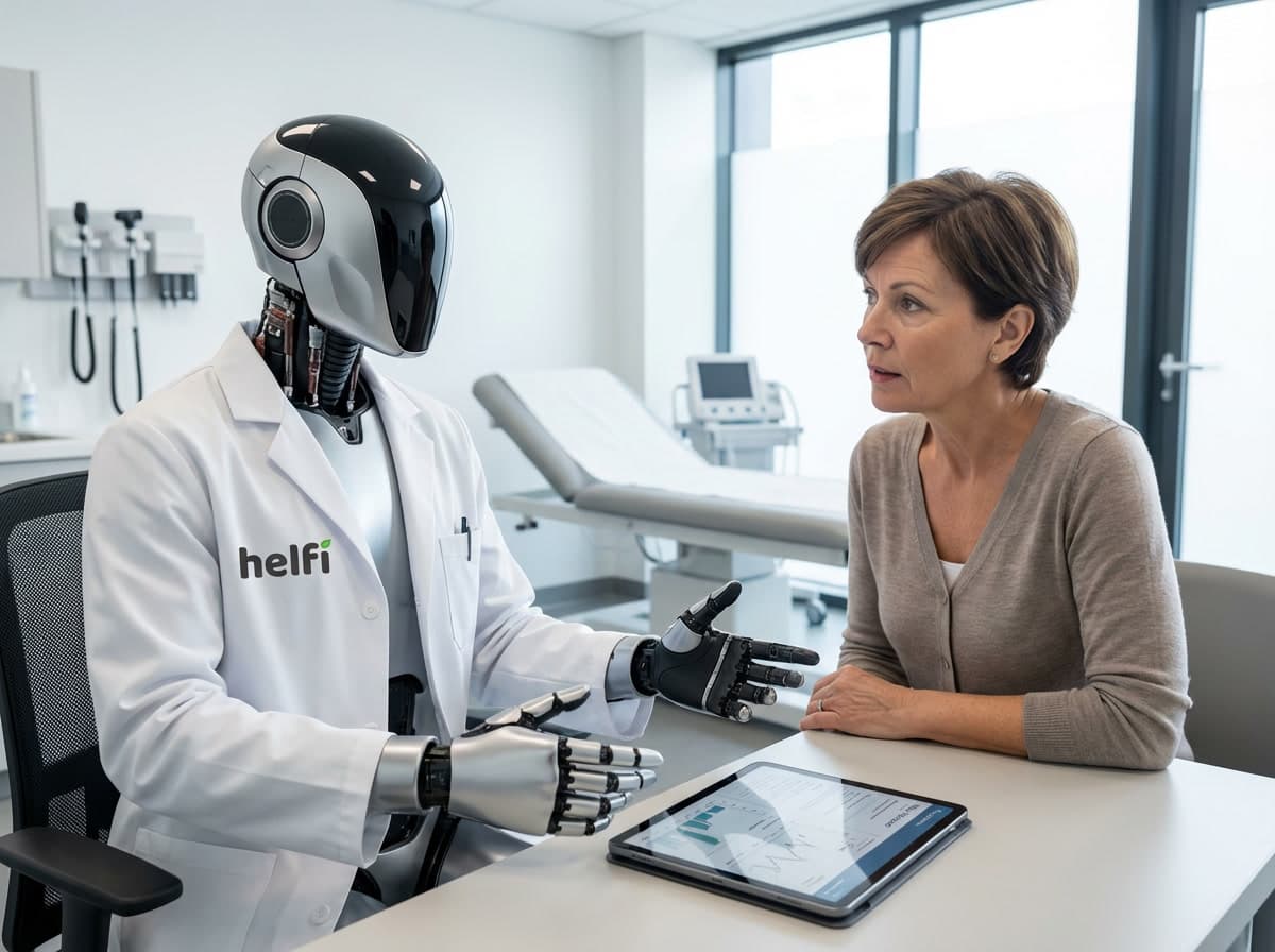 AI doctor discussing health insights with a patient