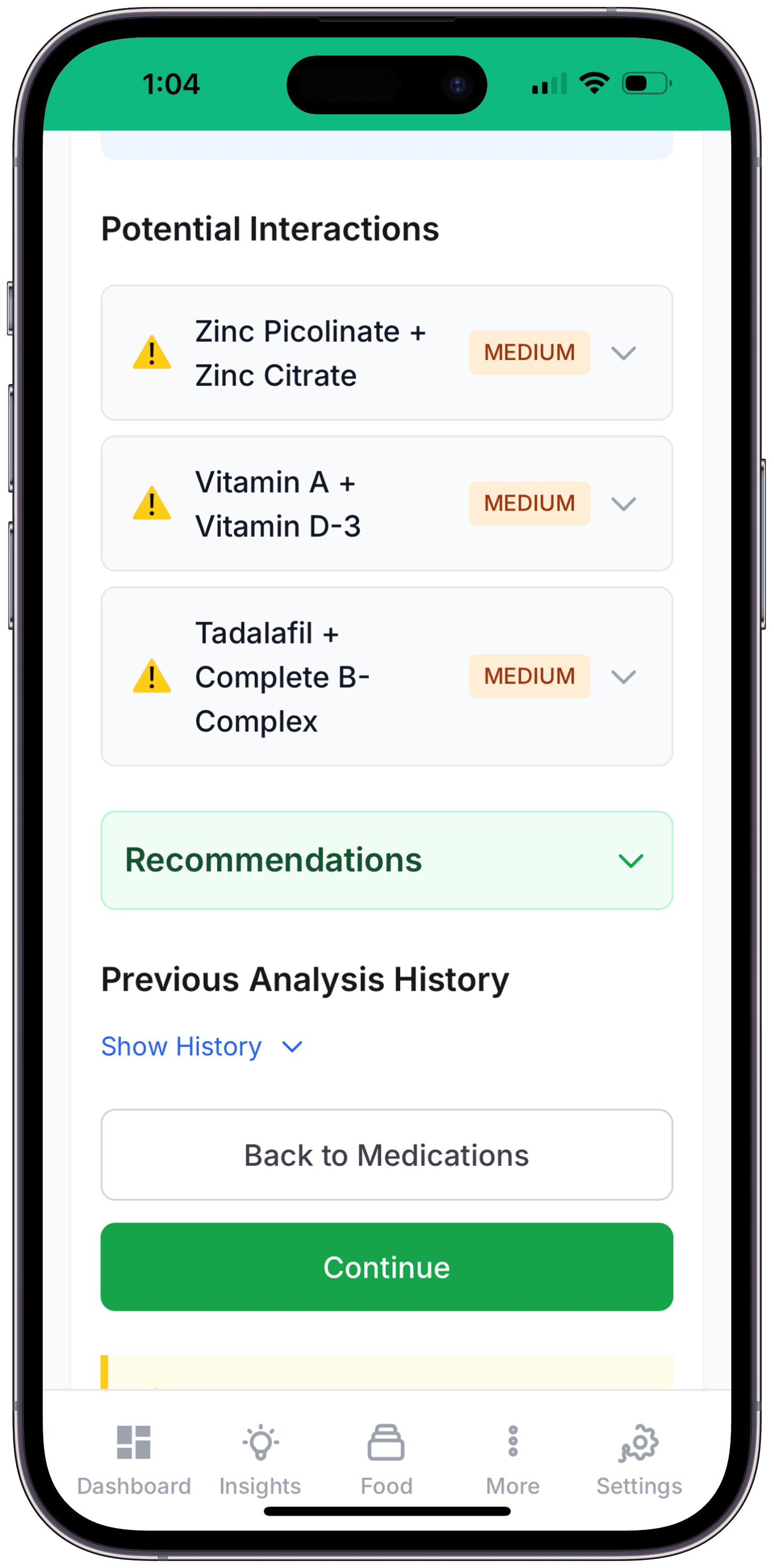 Helfi SUPPLEMENT INTERACTIONS