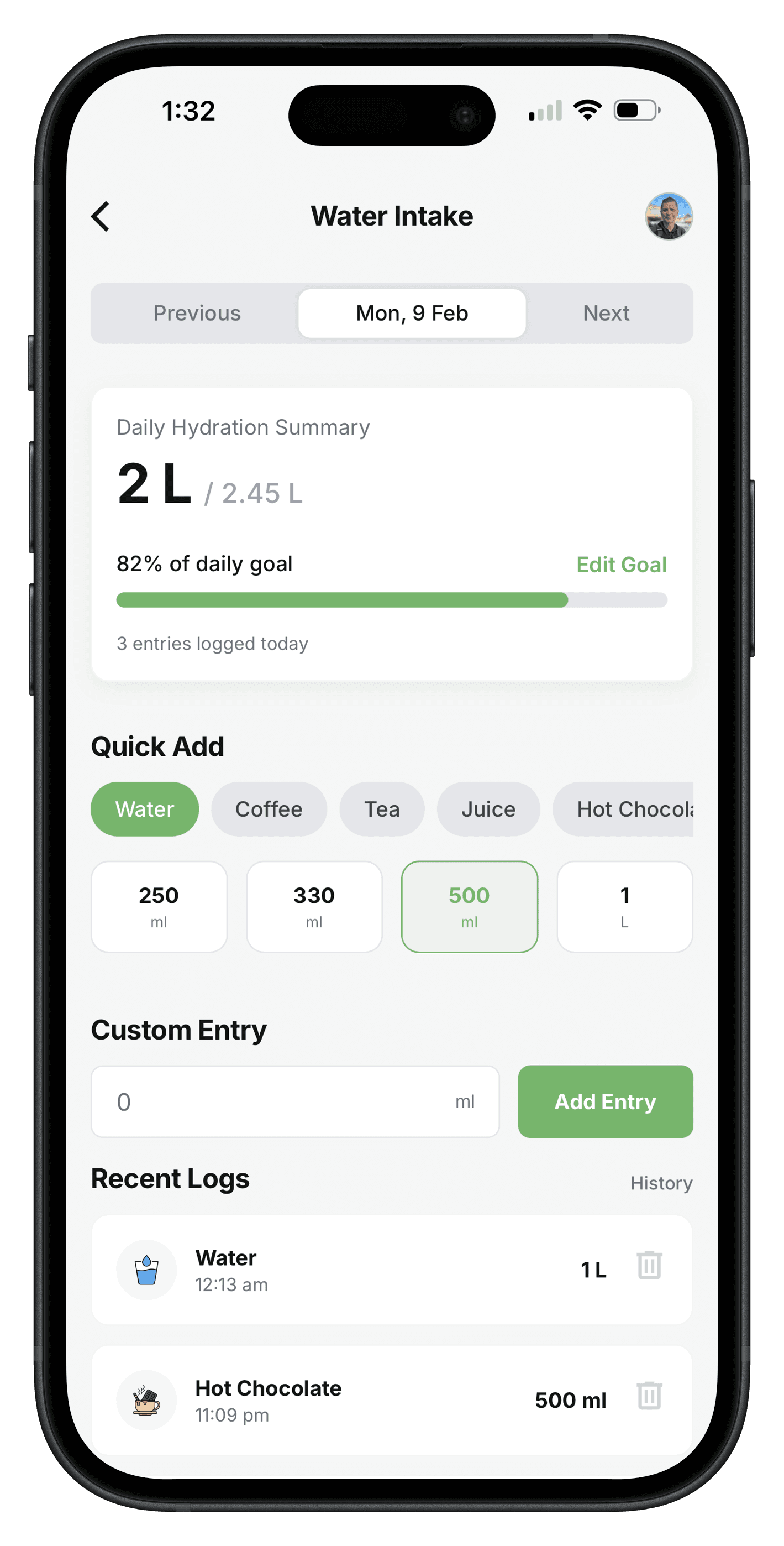 Water logging screen